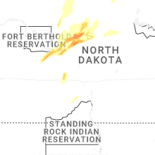 Regional Hail Map for Bismarck, ND - Sunday, June 28, 2026