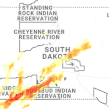 Regional Hail Map for Pierre, SD - Sunday, June 28, 2026