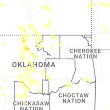 Regional Hail Map for Tulsa, OK - Saturday, July 4, 2026