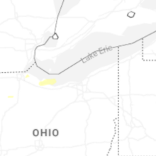 Regional Hail Map for Cleveland, OH - Monday, July 20, 2026