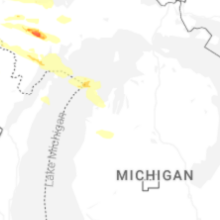 Regional Hail Map for Traverse City, MI - Monday, July 20, 2026