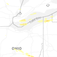 Regional Hail Map for Cleveland, OH - Tuesday, July 21, 2026