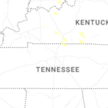 Regional Hail Map for Nashville, TN - Tuesday, July 21, 2026