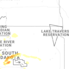 Regional Hail Map for Aberdeen, SD - Saturday, July 25, 2026