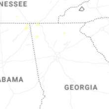 Regional Hail Map for Atlanta, GA - Saturday, August 1, 2026
