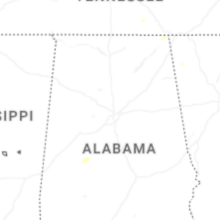 Regional Hail Map for Birmingham, AL - Saturday, August 1, 2026