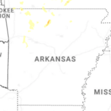 Regional Hail Map for Little Rock, AR - Thursday, August 6, 2026