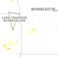 Regional Hail Map for Montevideo, MN - Thursday, August 6, 2026