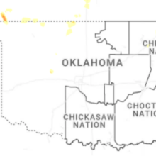 Regional Hail Map for Oklahoma City, OK - Thursday, August 6, 2026