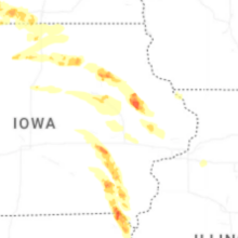 Regional Hail Map for Cedar Rapids, IA - Friday, August 7, 2026