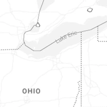 Regional Hail Map for Cleveland, OH - Sunday, August 9, 2026