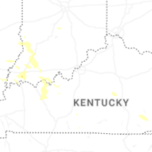 Regional Hail Map for Louisville, KY - Wednesday, August 12, 2026