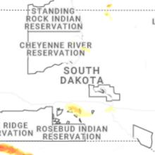 Regional Hail Map for Pierre, SD - Wednesday, August 12, 2026