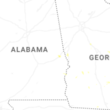 Regional Hail Map for Auburn, AL - Thursday, August 13, 2026