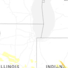 Regional Hail Map for Chicago, IL - Thursday, August 13, 2026