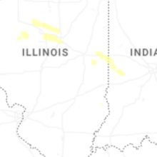 Regional Hail Map for Mattoon, IL - Thursday, August 13, 2026