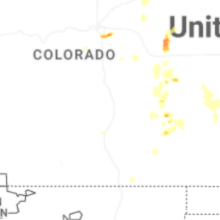 Regional Hail Map for Pueblo, CO - Thursday, August 13, 2026