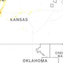 Regional Hail Map for Wichita, KS - Thursday, August 13, 2026
