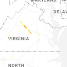 Regional Hail Map for Richmond, VA - Friday, August 14, 2026