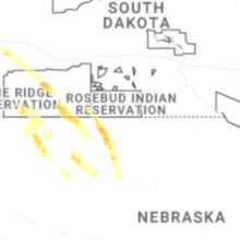Regional Hail Map for Valentine, NE - Sunday, August 16, 2026