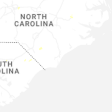 Regional Hail Map for Wilmington, NC - Sunday, August 16, 2026