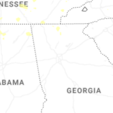 Regional Hail Map for Atlanta, GA - Monday, August 17, 2026