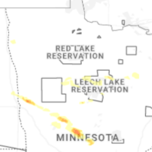 Regional Hail Map for Bemidji, MN - Monday, August 17, 2026