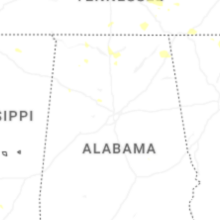Regional Hail Map for Birmingham, AL - Monday, August 17, 2026