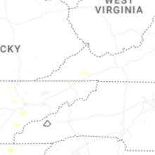 Regional Hail Map for Bristol, TN - Monday, August 17, 2026