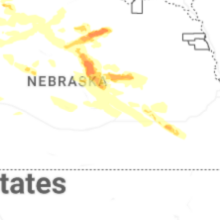 Regional Hail Map for Grand Island, NE - Monday, August 17, 2026