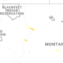 Regional Hail Map for Great Falls, MT - Monday, August 17, 2026