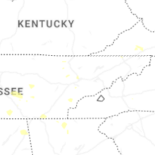 Regional Hail Map for Knoxville, TN - Monday, August 17, 2026