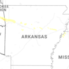 Regional Hail Map for Little Rock, AR - Monday, August 17, 2026