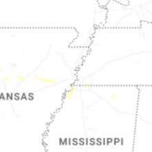 Regional Hail Map for Memphis, TN - Monday, August 17, 2026