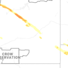 Regional Hail Map for Miles City, MT - Monday, August 17, 2026