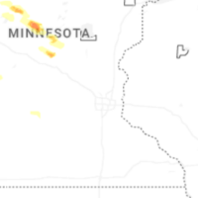 Regional Hail Map for Minneapolis, MN - Monday, August 17, 2026