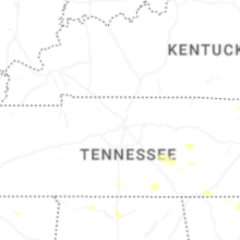 Regional Hail Map for Nashville, TN - Monday, August 17, 2026