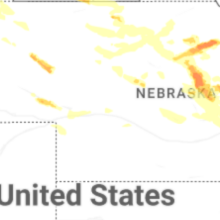 Regional Hail Map for North Platte, NE - Monday, August 17, 2026