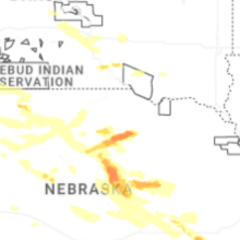 Regional Hail Map for Oneill, NE - Monday, August 17, 2026