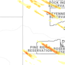 Regional Hail Map for Rapid City, SD - Monday, August 17, 2026