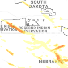 Regional Hail Map for Valentine, NE - Monday, August 17, 2026