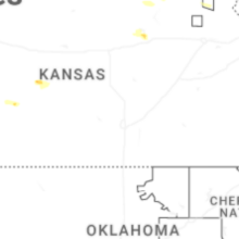 Regional Hail Map for Wichita, KS - Tuesday, August 18, 2026