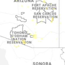 Regional Hail Map for Tucson, AZ - Wednesday, August 19, 2026