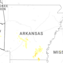 Regional Hail Map for Little Rock, AR - Thursday, August 20, 2026