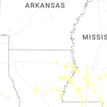 Regional Hail Map for Bastrop, LA - Friday, August 21, 2026