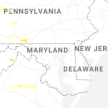 Regional Hail Map for Baltimore, MD - Saturday, August 22, 2026