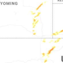 Regional Hail Map for Laramie, WY - Saturday, August 22, 2026