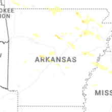 Regional Hail Map for Little Rock, AR - Saturday, August 22, 2026