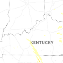 Regional Hail Map for Louisville, KY - Saturday, August 22, 2026