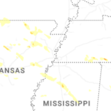 Regional Hail Map for Memphis, TN - Saturday, August 22, 2026